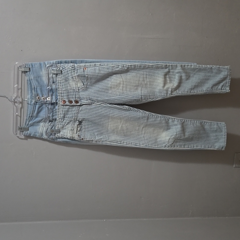 2 pairs of NOBO Cropped pants Stripes Light Wash High Rise